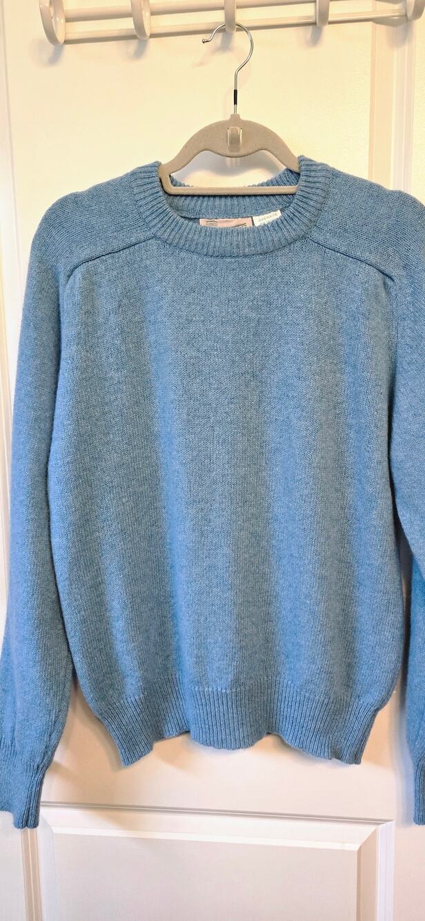 Vintage Sears Men's M Wool blend Blue Pullover Sweater Blue Eclectic Grandpa